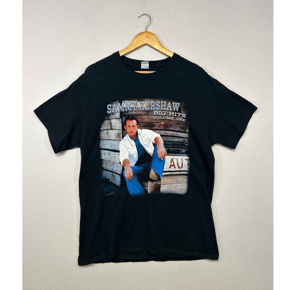 Vintage Style Sammy Kershaw Gildan Mens Large Black Big Hits Tour Graphic Tee
